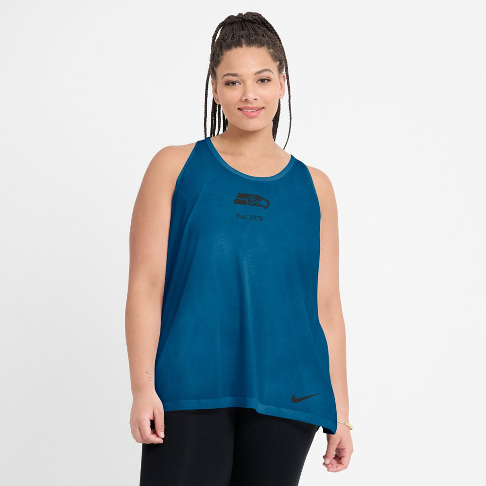 Nike Seattle Seahawks Women's Glory Open-Back Crisscross Dri-FIT Tank Top College Navy