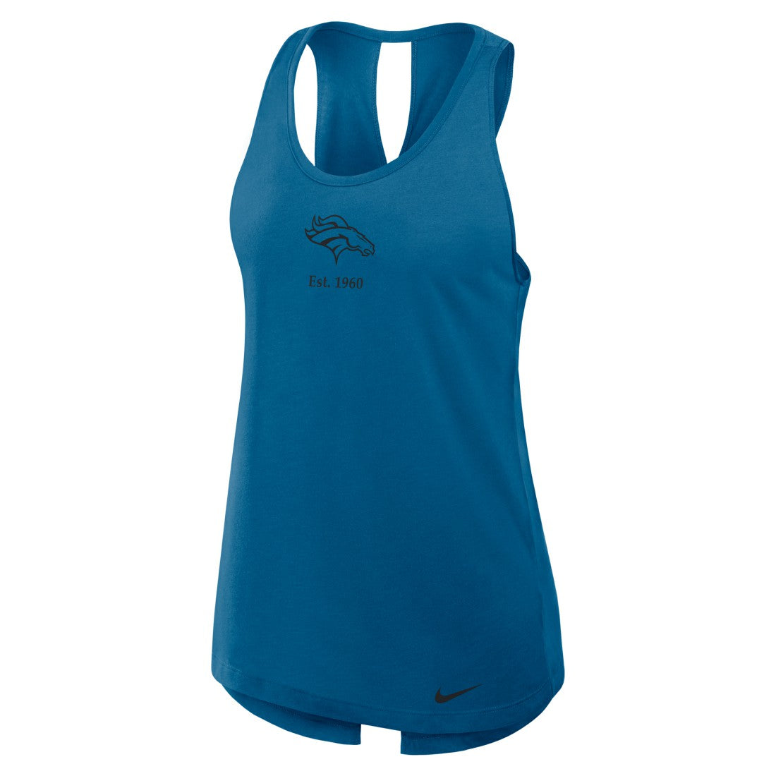 Nike Denver Broncos Women's Glory Open-Back Crisscross Dri-FIT Tank Top Turquoise