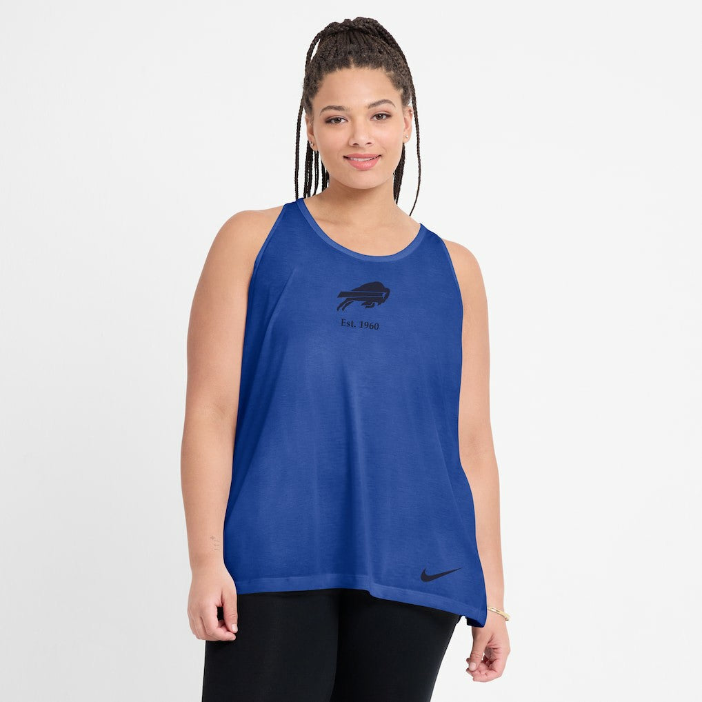 Nike Buffalo Bills Women's Glory Open-Back Crisscross Dri-FIT Tank Top Royal