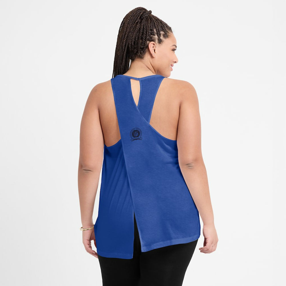 Nike Buffalo Bills Women's Glory Open-Back Crisscross Dri-FIT Tank Top Royal
