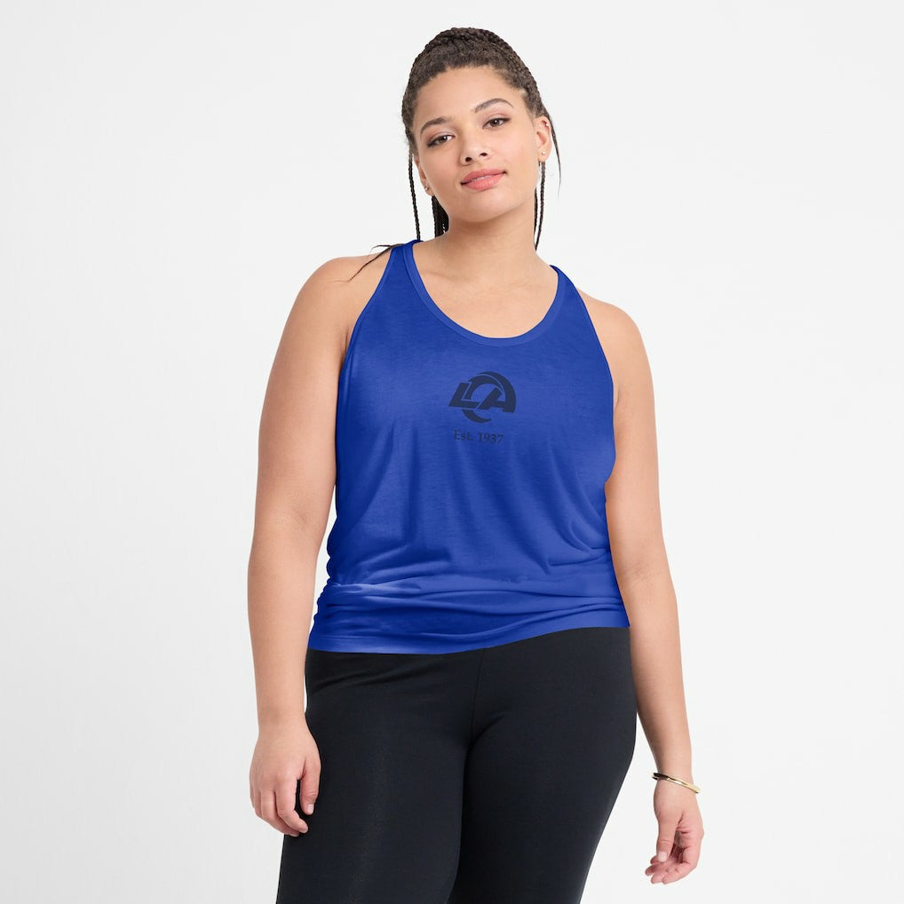 Nike Los Angeles Rams Women's Glory Open-Back Crisscross Dri-FIT Tank Top Royal