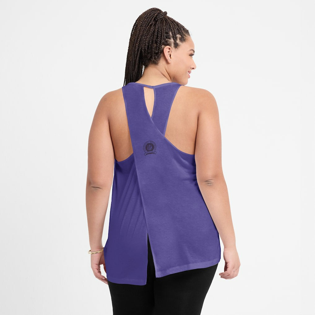 Nike Baltimore Ravens Women's Glory Open-Back Crisscross Dri-FIT Tank Top Purple