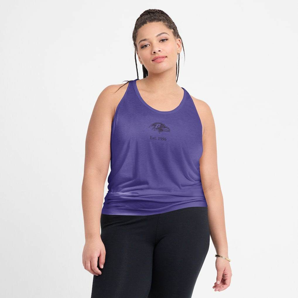 Nike Baltimore Ravens Women's Glory Open-Back Crisscross Dri-FIT Tank Top Purple