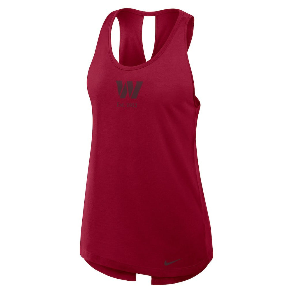 Nike Washington Commanders Women's Glory Open-Back Crisscross Dri-FIT Tank Top Burgundy