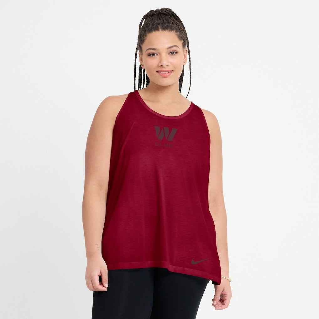 Nike Washington Commanders Women's Glory Open-Back Crisscross Dri-FIT Tank Top Burgundy
