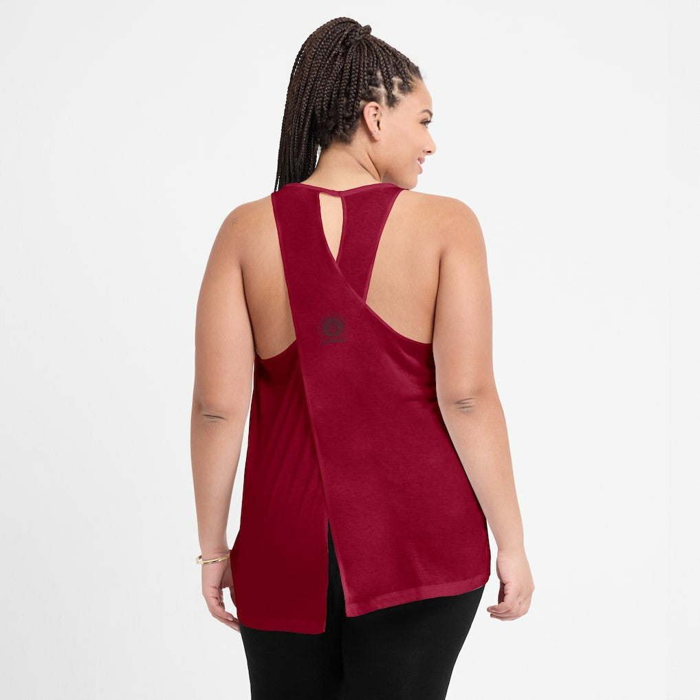 Nike Washington Commanders Women's Glory Open-Back Crisscross Dri-FIT Tank Top Burgundy