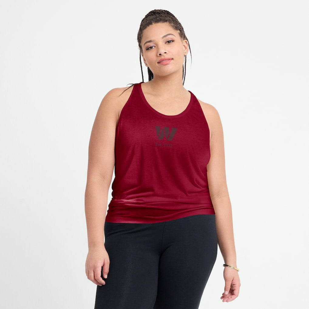 Nike Washington Commanders Women's Glory Open-Back Crisscross Dri-FIT Tank Top Burgundy