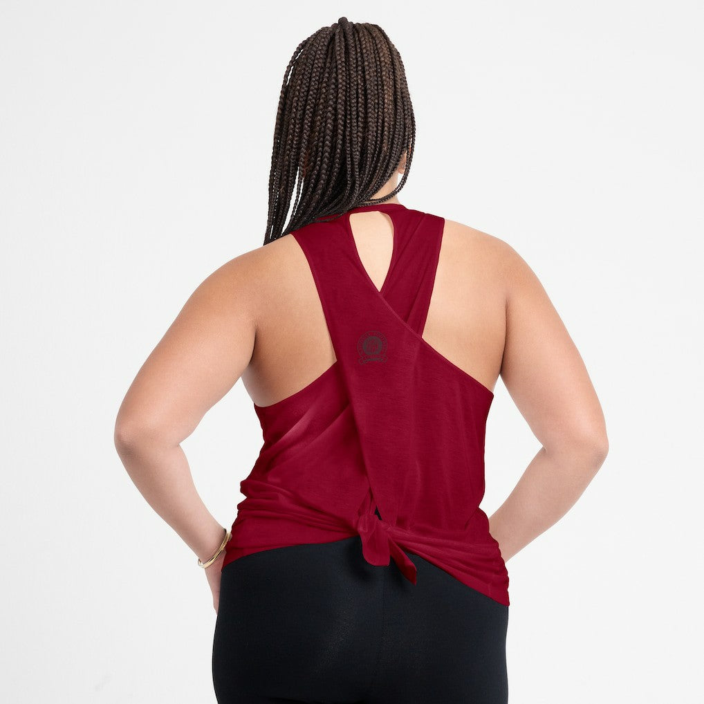 Nike Washington Commanders Women's Glory Open-Back Crisscross Dri-FIT Tank Top Burgundy