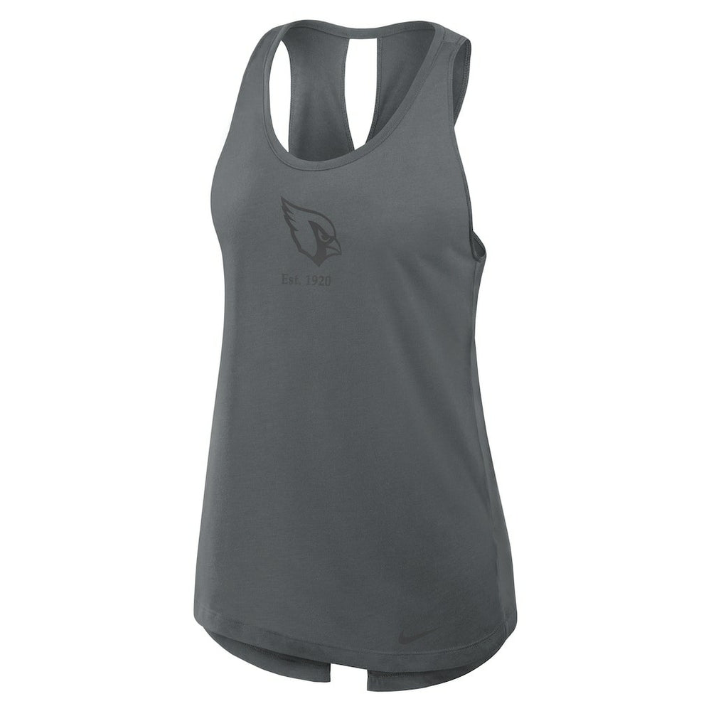 Nike Arizona Cardinals Women's Glory Open-Back Crisscross Dri-FIT Tank Top Charcoal