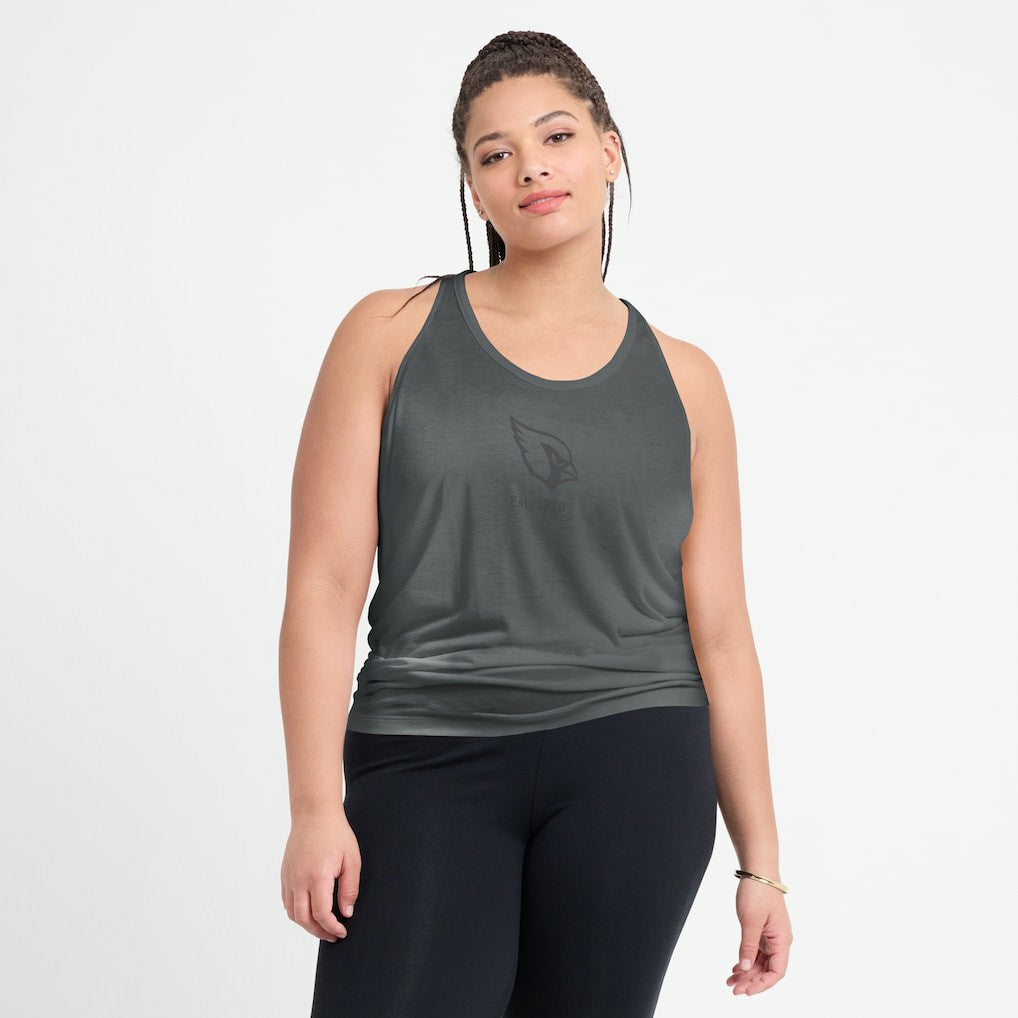 Nike Arizona Cardinals Women's Glory Open-Back Crisscross Dri-FIT Tank Top Charcoal
