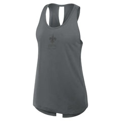 Nike New Orleans Saints Women's Glory Open-Back Crisscross Dri-FIT Tank Top Charcoal
