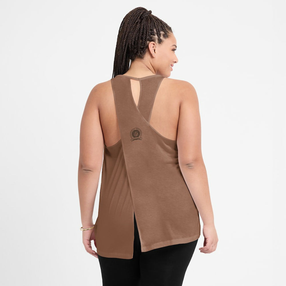 Nike Cleveland Browns Women's Glory Open-Back Crisscross Dri-FIT Tank Top Brown
