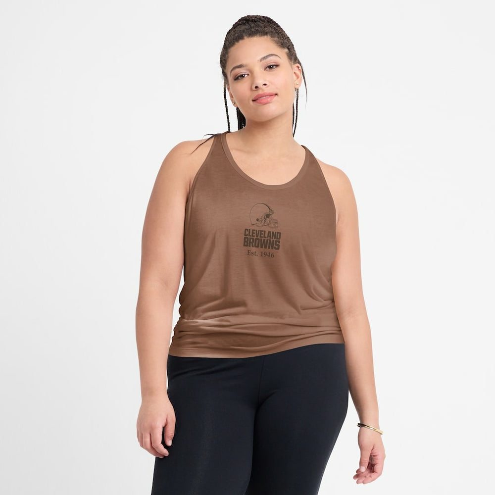 Nike Cleveland Browns Women's Glory Open-Back Crisscross Dri-FIT Tank Top Brown