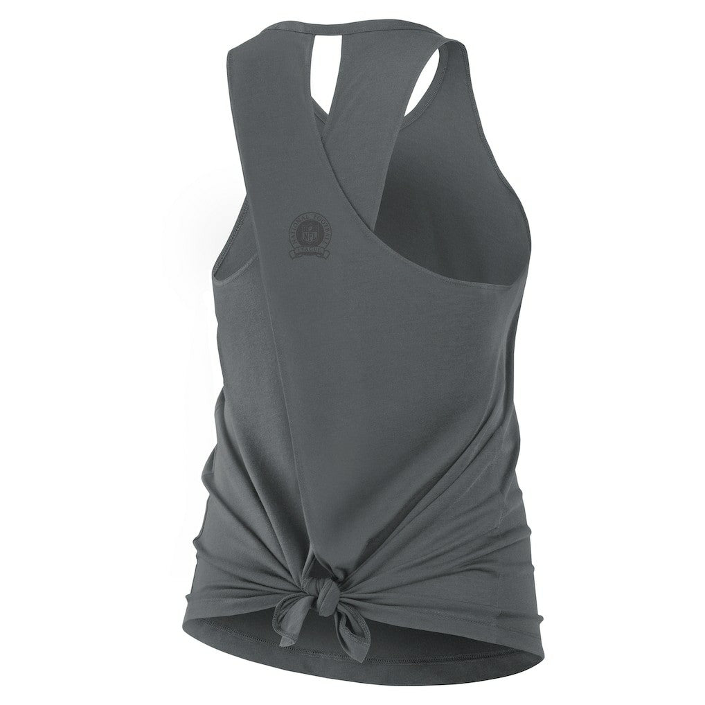 Nike Carolina Panthers Women's Glory Open-Back Crisscross Dri-FIT Tank Top Charcoal