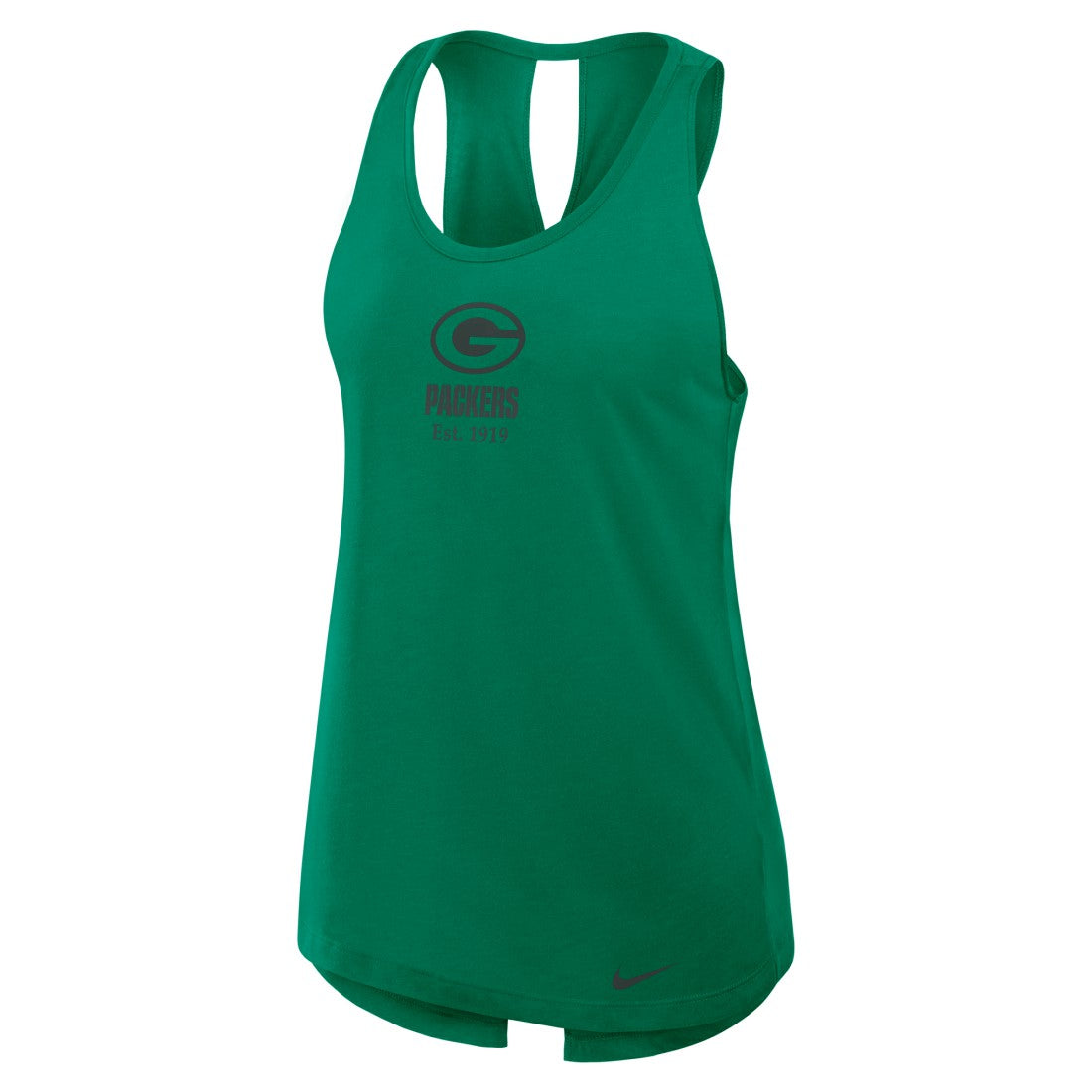 Nike Green Bay Packers Women's Glory Open-Back Crisscross Dri-FIT Tank Top Green