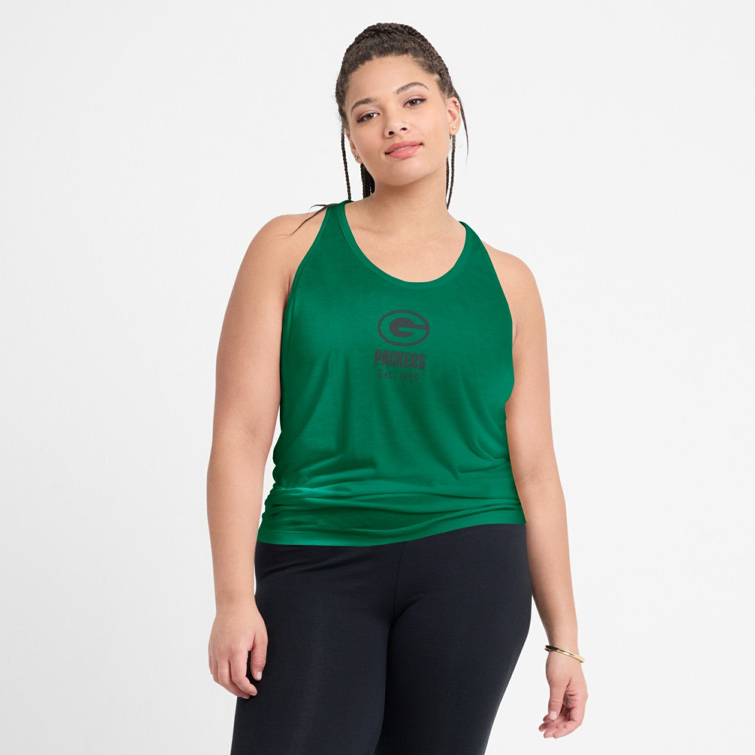 Nike Green Bay Packers Women's Glory Open-Back Crisscross Dri-FIT Tank Top Green