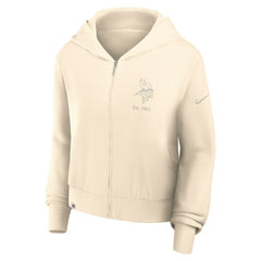 Nike Minnesota Vikings Women's Glory Cropped Full-Zip Hoodie Cream