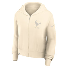 Nike Houston Texans Women's Glory Cropped Full-Zip Hoodie Cream