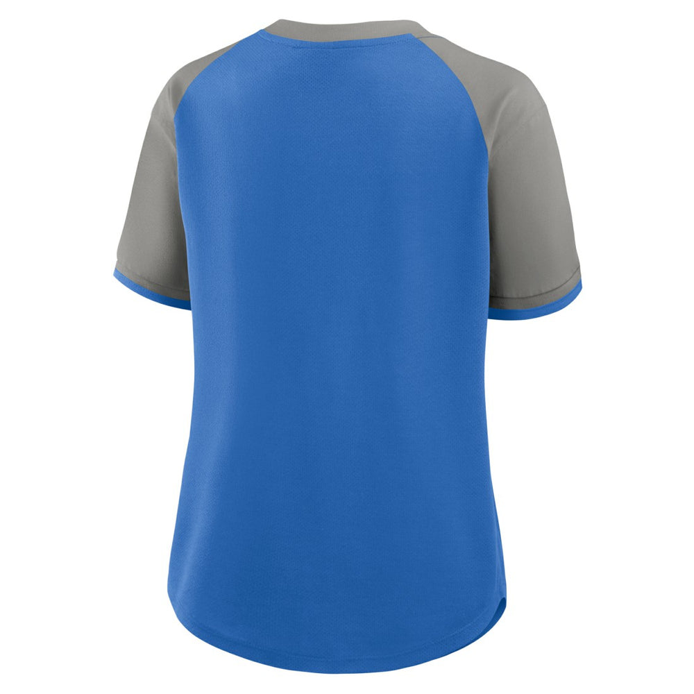 Fanatics Detroit Lions Women's Height Advantage T-Shirt Blue/Silver