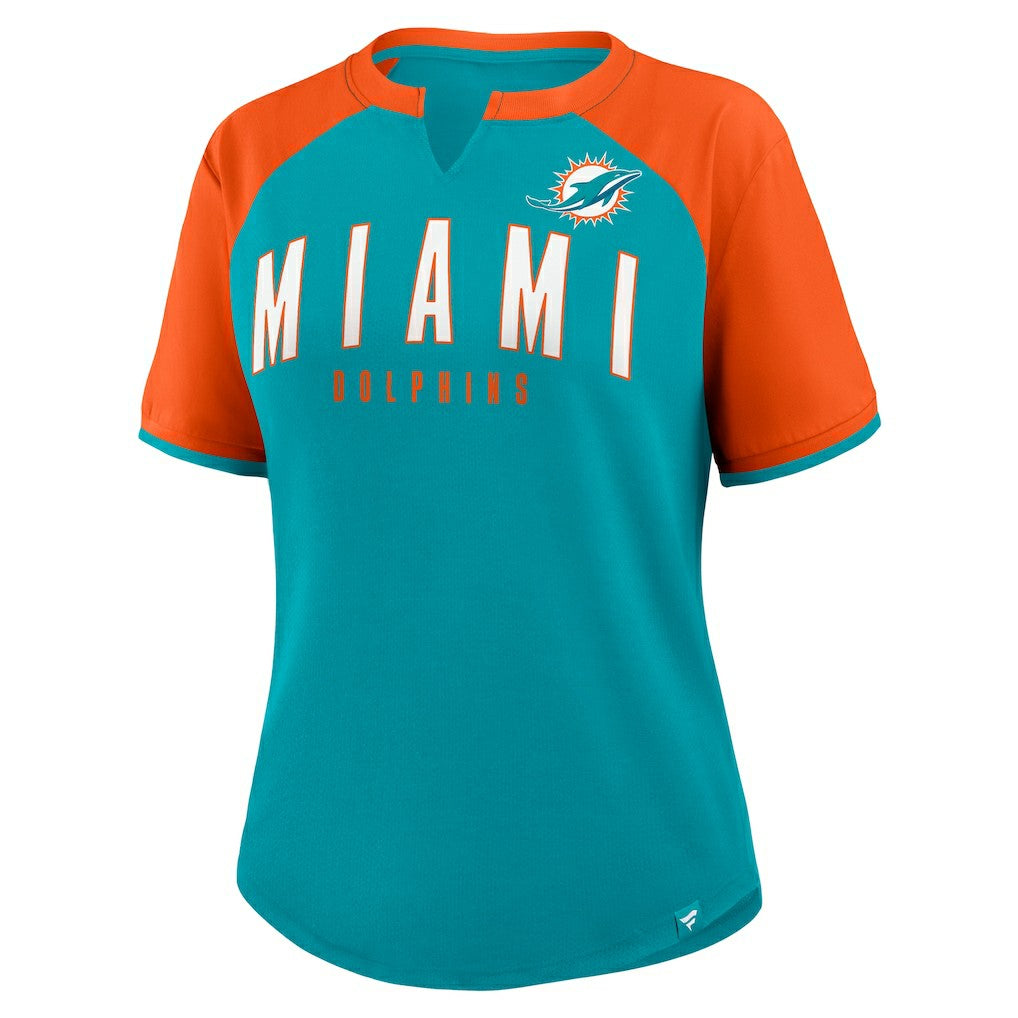 Fanatics Miami Dolphins Women's Height Advantage T-Shirt Aqua/Orange