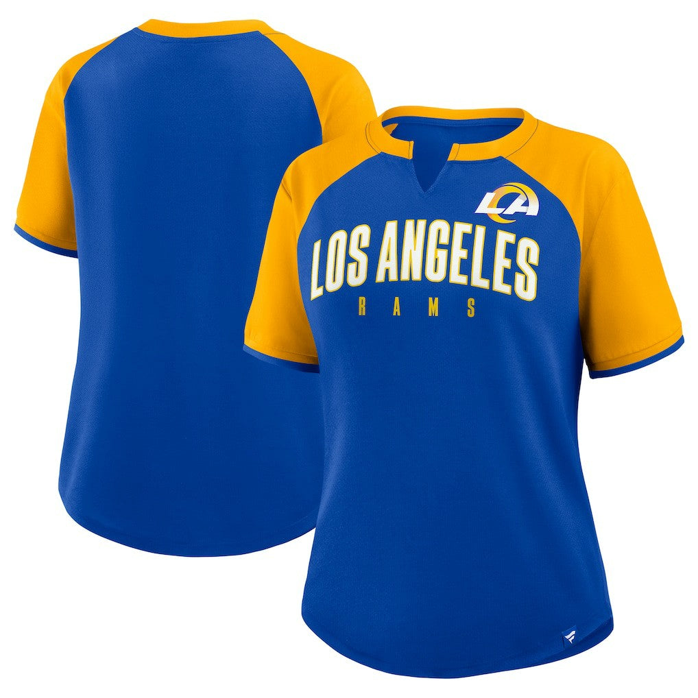 Fanatics Los Angeles Rams Women's Height Advantage T-Shirt Royal/Gold