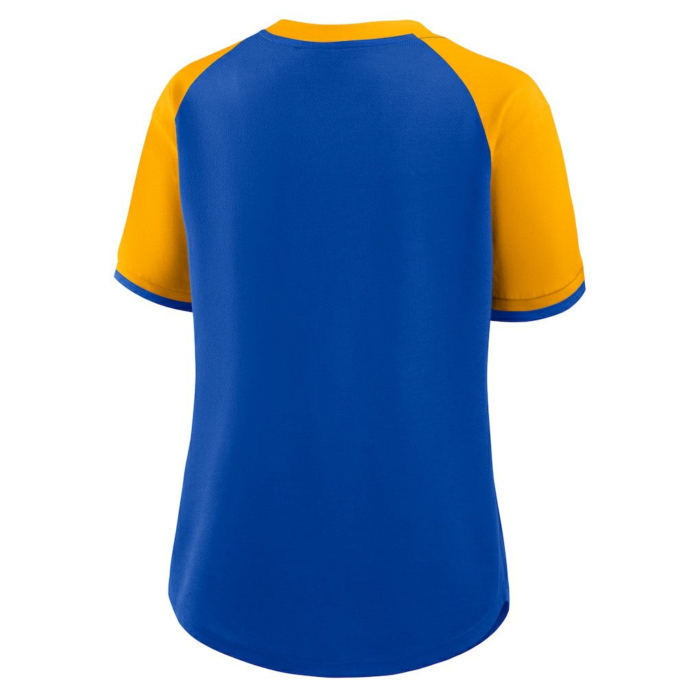 Fanatics Los Angeles Rams Women's Height Advantage T-Shirt Royal/Gold