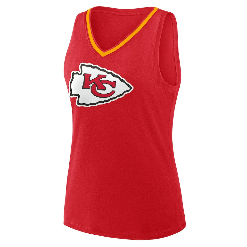 Kansas City Chiefs Logo Athletic Women's Stellar Win V-Neck Tank Top Red