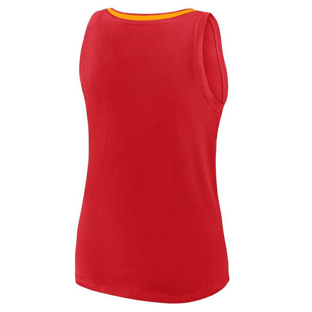 Kansas City Chiefs Logo Athletic Women's Stellar Win V-Neck Tank Top Red