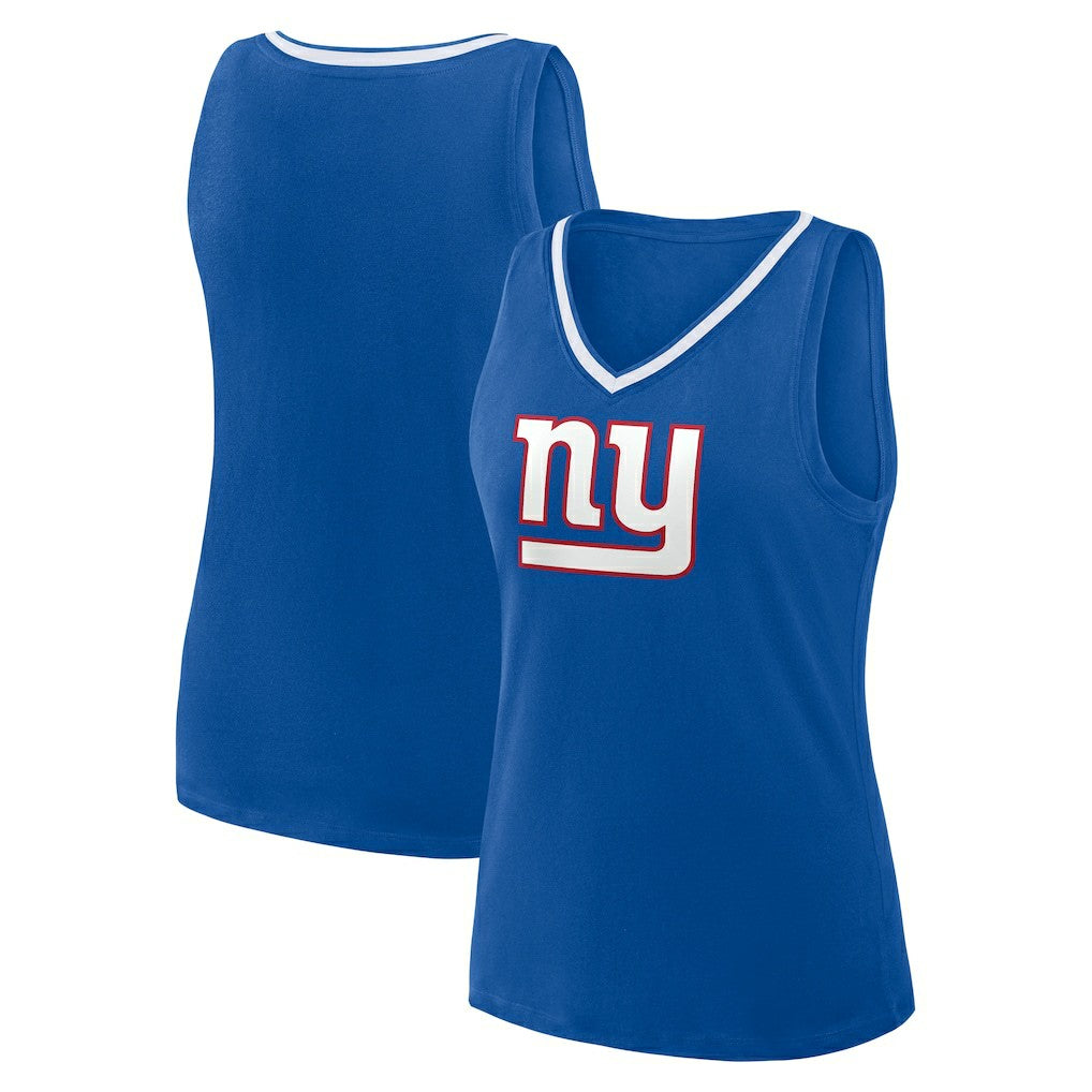 New York Giants Logo Athletic Women's Stellar Win V-Neck Tank Top Royal