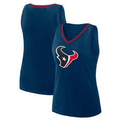 Houston Texans Logo Athletic Women's Stellar Win V-Neck Tank Top Navy