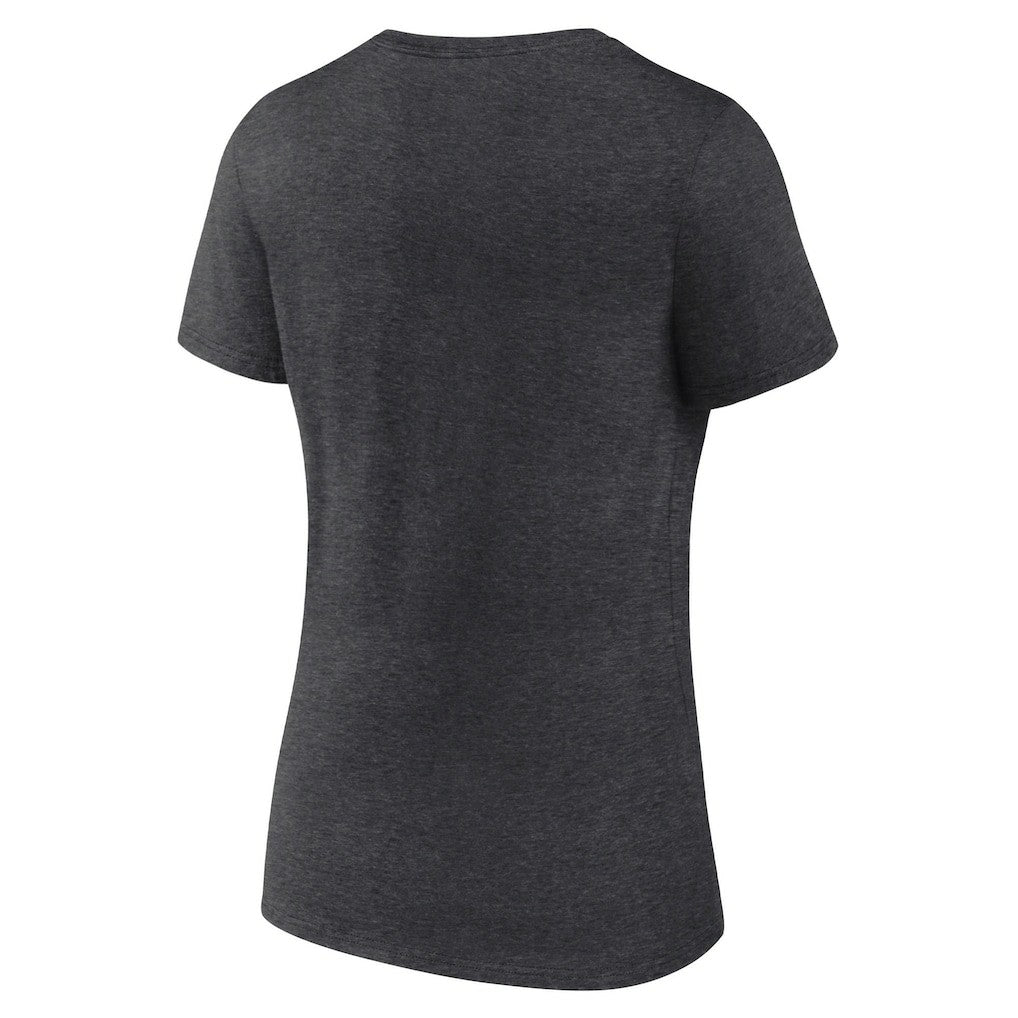 Las Vegas Raiders Logo Athletic Women's Unrivaled V-Neck T-Shirt Heather Charcoal