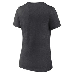 Las Vegas Raiders Logo Athletic Women's Unrivaled V-Neck T-Shirt Heather Charcoal