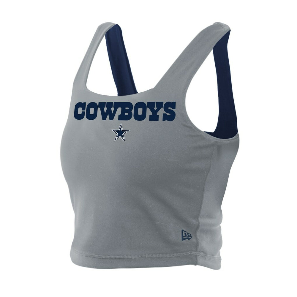 Dallas Cowboys New Era Women's Reversible Cropped Sport Classics Tank Top Navy/Gray