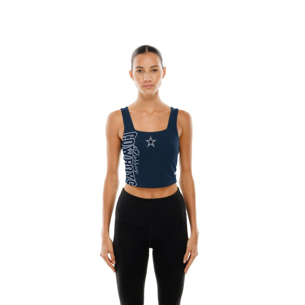Dallas Cowboys New Era Women's Reversible Cropped Sport Classics Tank Top Navy/Gray