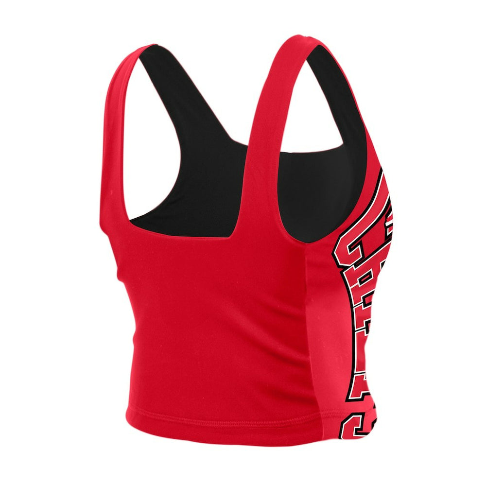 Kansas City Chiefs New Era Women's Reversible Cropped Sport Classics Tank Top Red/Black