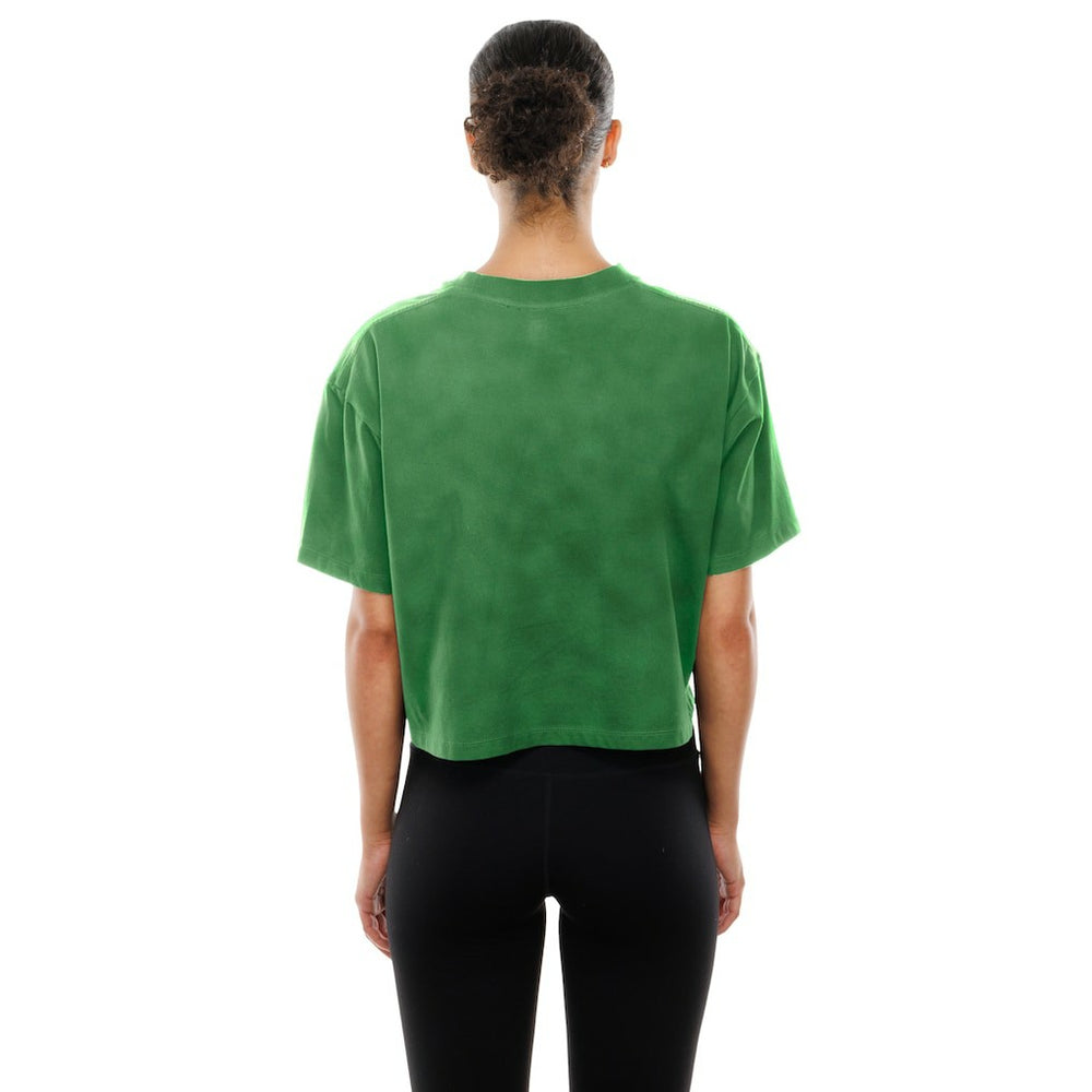 Philadelphia Eagles New Era Women's Cropped Boxy Sport Classics Mineral Wash T-Shirt Kelly Green