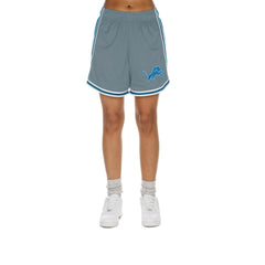 Detroit Lions New Era Women's Sport Classics Mesh Shorts Silver/Blue