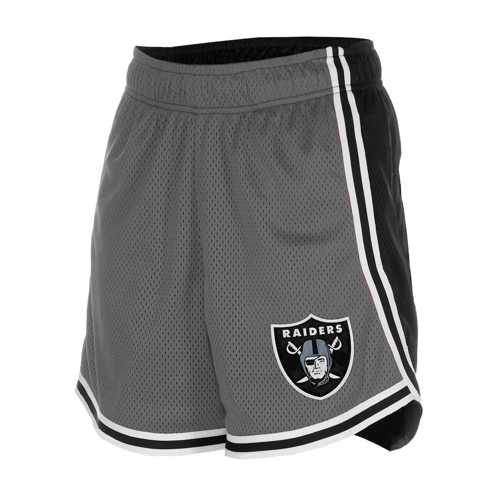 Las Vegas Raiders New Era Women's Sport Classics Mesh Shorts Silver/Black