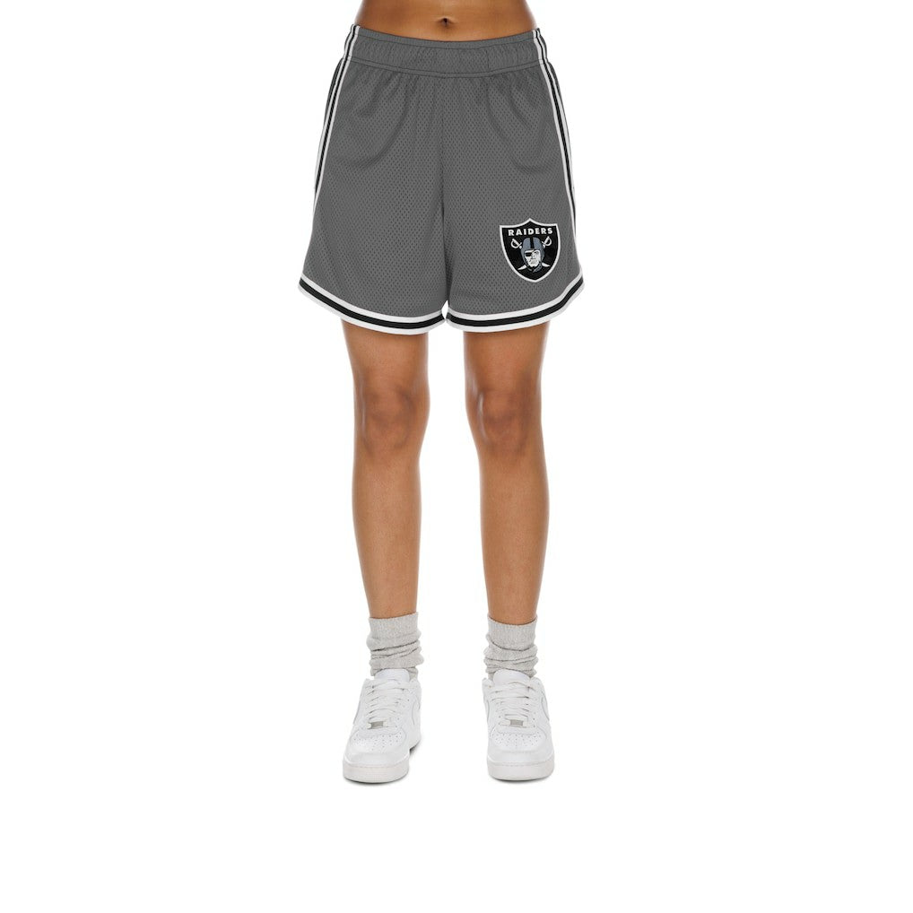 Las Vegas Raiders New Era Women's Sport Classics Mesh Shorts Silver/Black