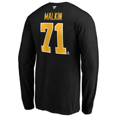 Evgeni Malkin Pittsburgh Penguins Fanatics Authentic Stack Name & Number T-Shirt - Black - NHL 202198417