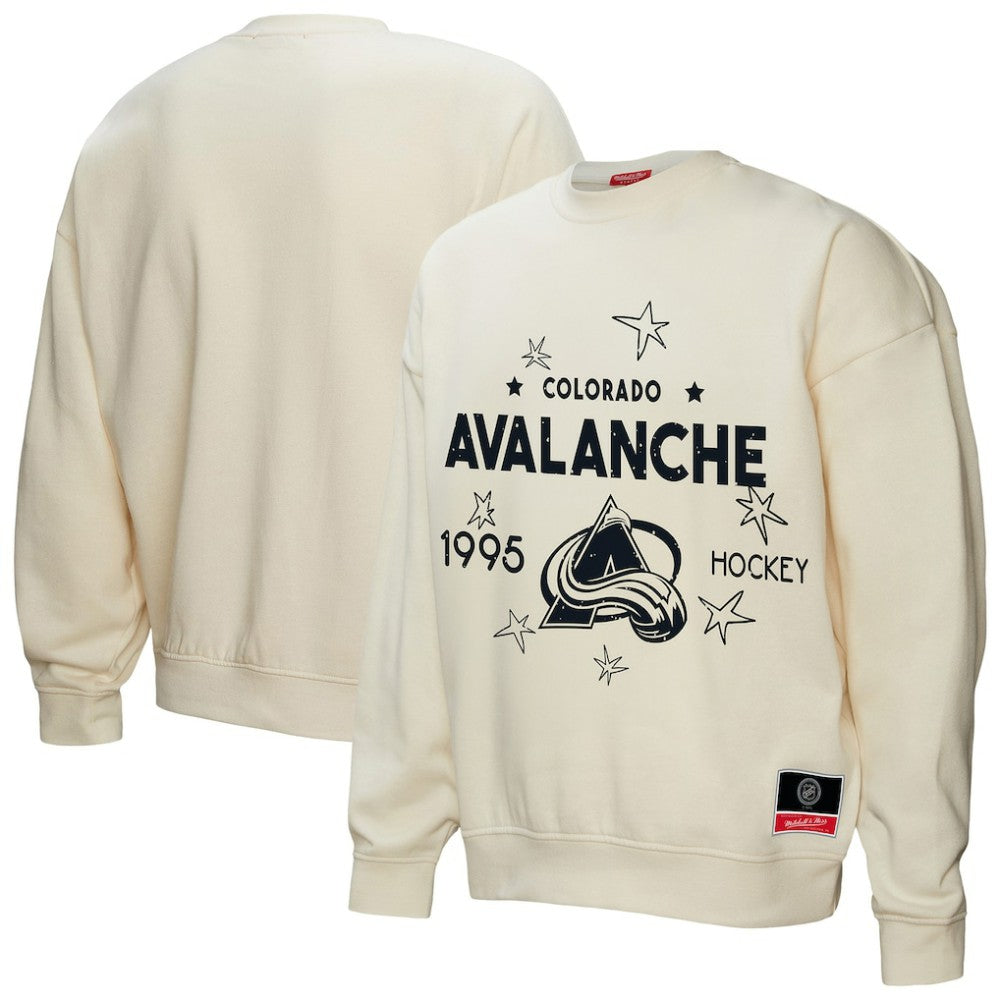 Colorado Avalanche Mitchell & Ness Women's Logo 3.0 Pullover Sweatshirt - Cream - NHL 202198434