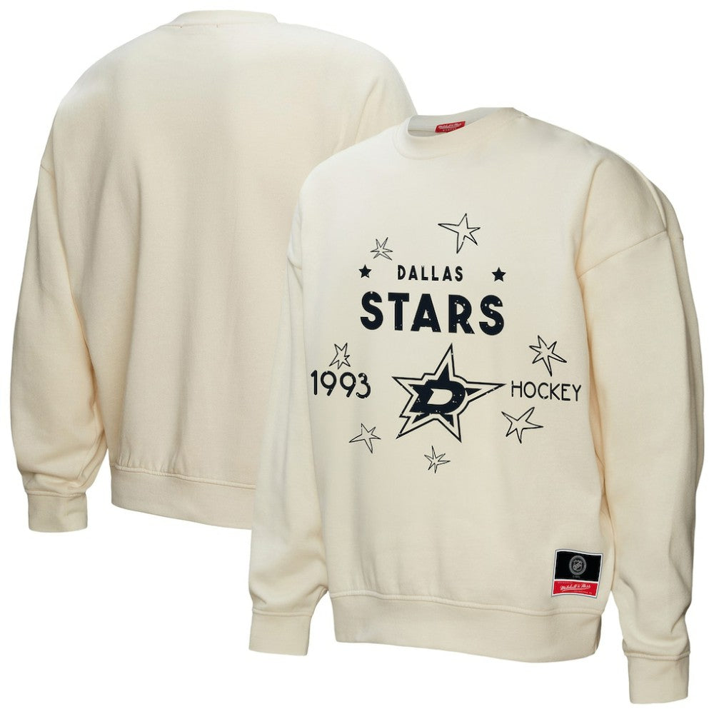 Dallas Stars Mitchell & Ness Women's Logo 3.0 Pullover Sweatshirt - Cream - NHL 202198435