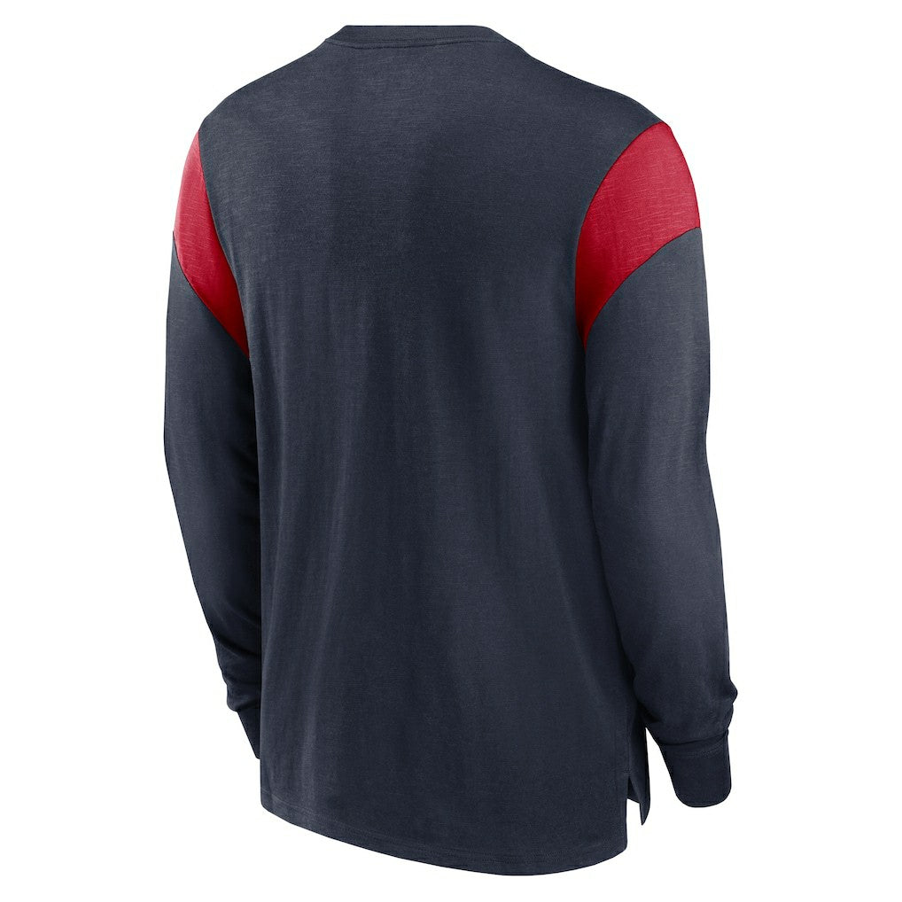Nike Houston Texans Rewind Playback Helmet Long Sleeve T-Shirt Heather Navy