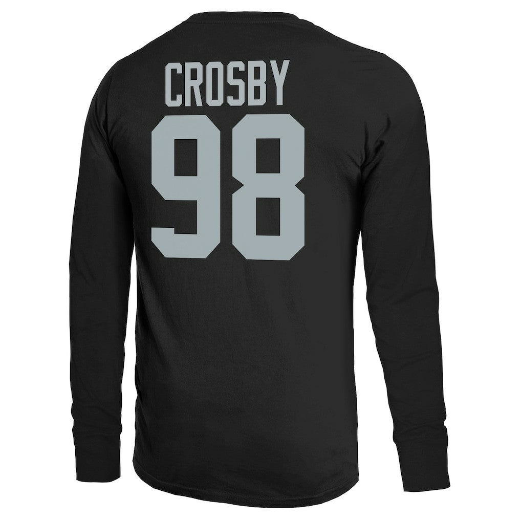 Maxx Crosby Las Vegas Raiders Majestic Threads Name & Number Non-Distressed Long Sleeve T-Shirt Black