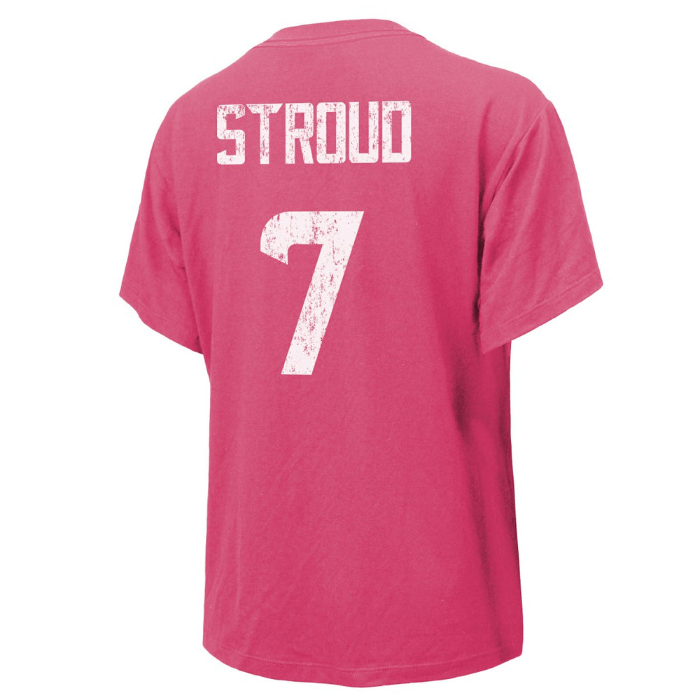 C.J. Stroud Houston Texans Majestic Threads Women's Name & Number T-Shirt Pink