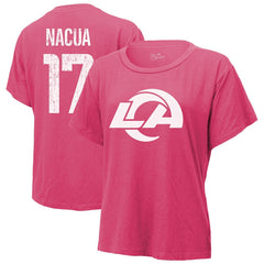 Puka Nacua Los Angeles Rams Majestic Threads Women's Name & Number T-Shirt Pink
