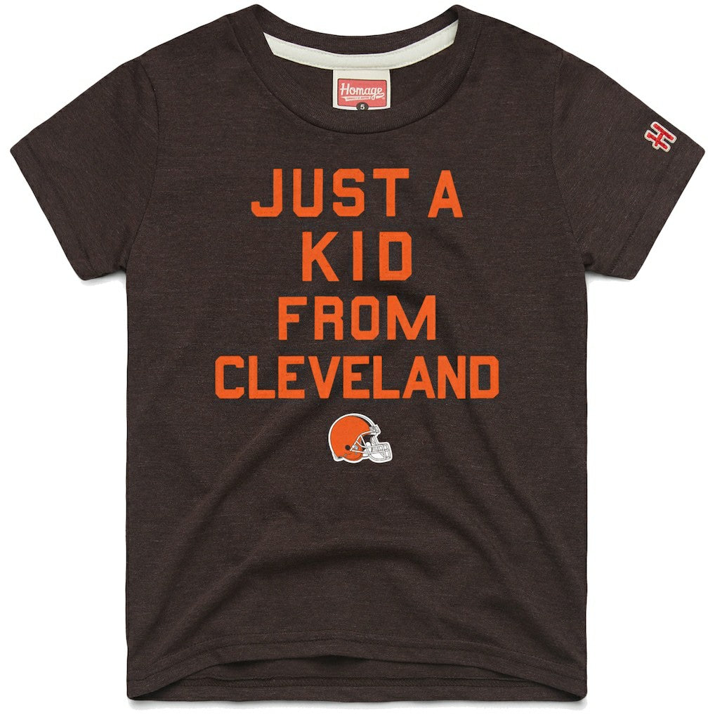 Cleveland Browns Homage Youth Just a Kid Tri-Blend T-Shirt Brown