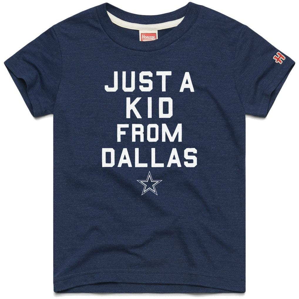 Dallas Cowboys Homage Youth Just a Kid Tri-Blend T-Shirt Navy