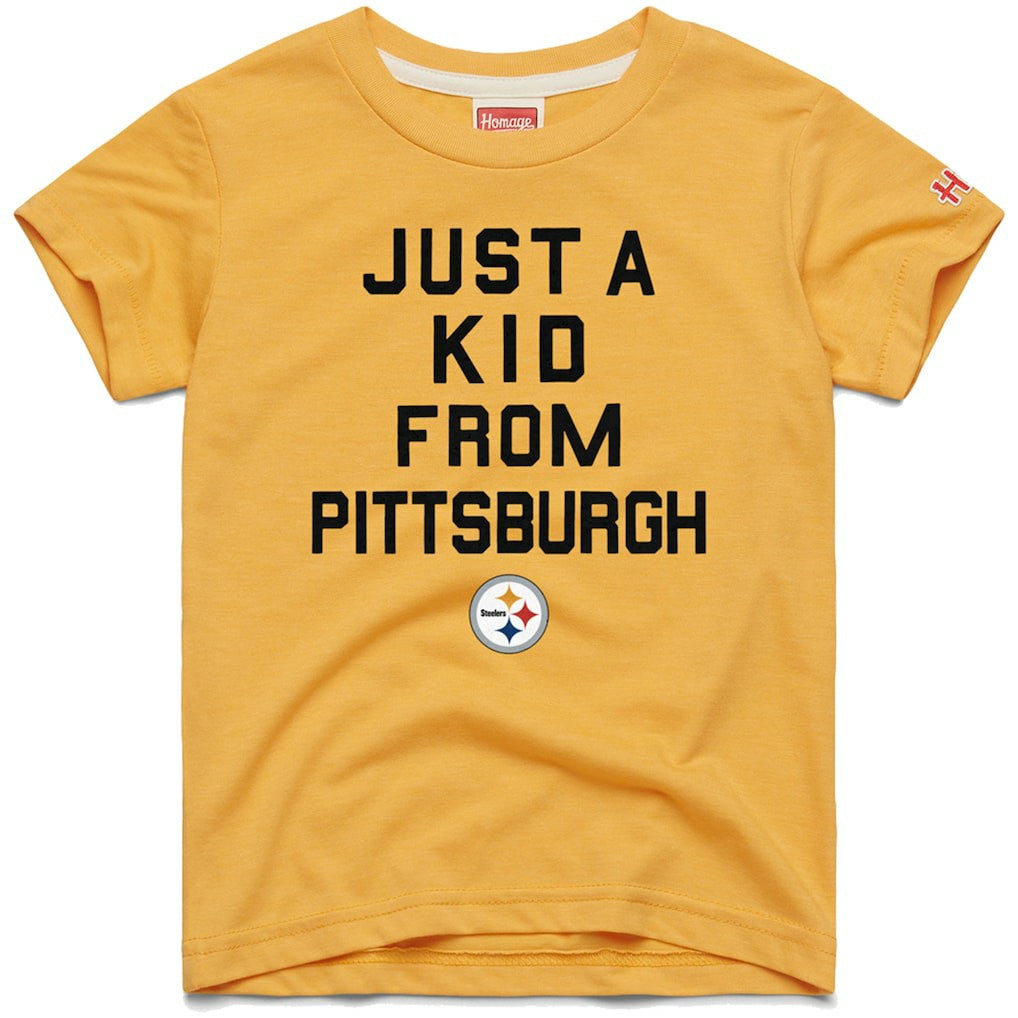 Pittsburgh Steelers Homage Youth Just a Kid Tri-Blend T-Shirt Gold