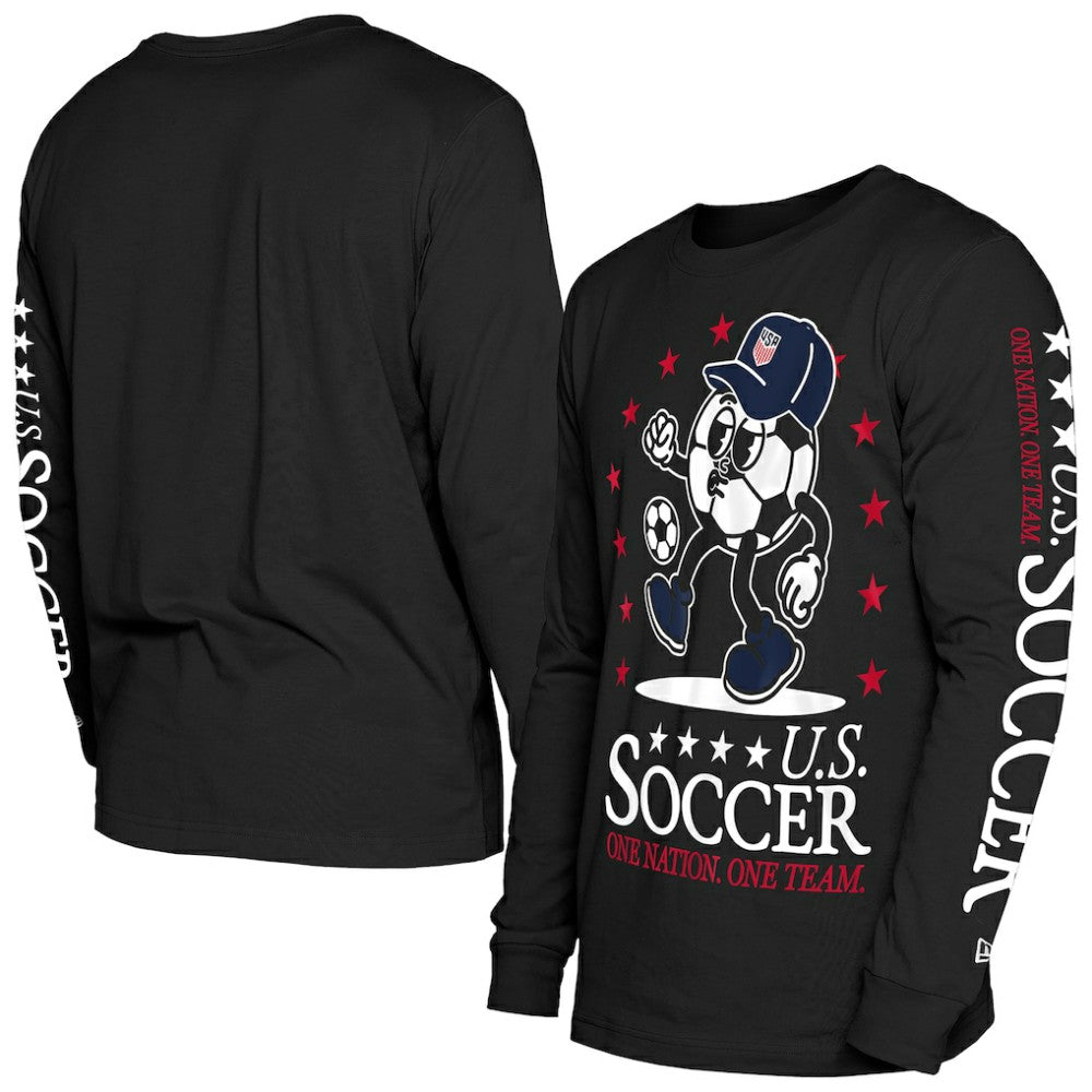 USMNT New Era Old School Sport Long Sleeve T-Shirt Black - New Era